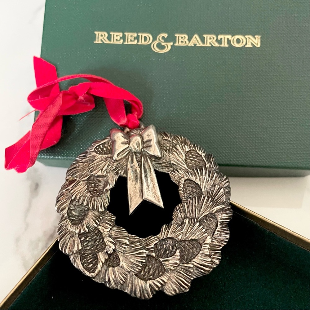 Wreath with Pinecones Ornament by Reed & Barton